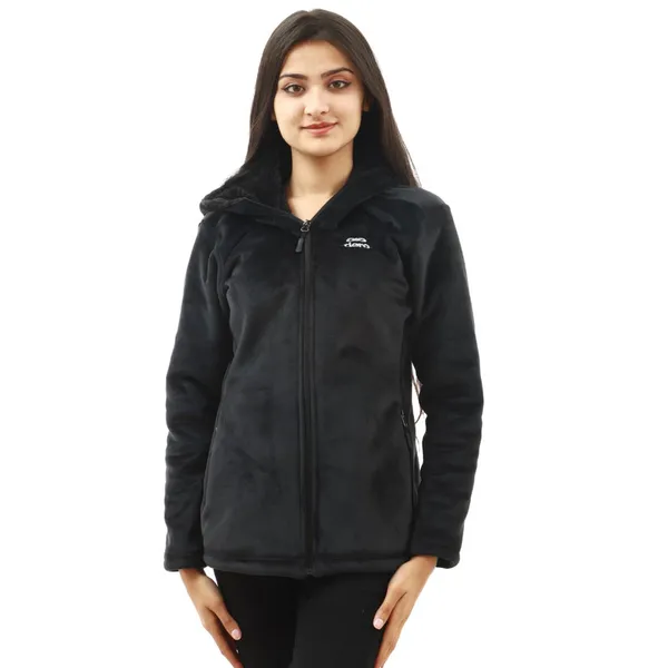 Crystal Fur With Hoodie for Women #005doro(Black)